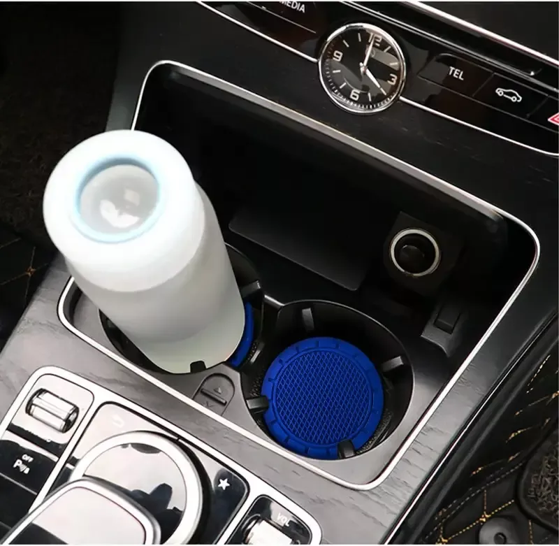 4 Pack Car Cup Holder Coaster, 2.75 Inch Diameter Non-Slip Universal Insert Coaster, Durable, Suitable for Most Car Interior, Car Accessory for Women and Men (Deep Blue)