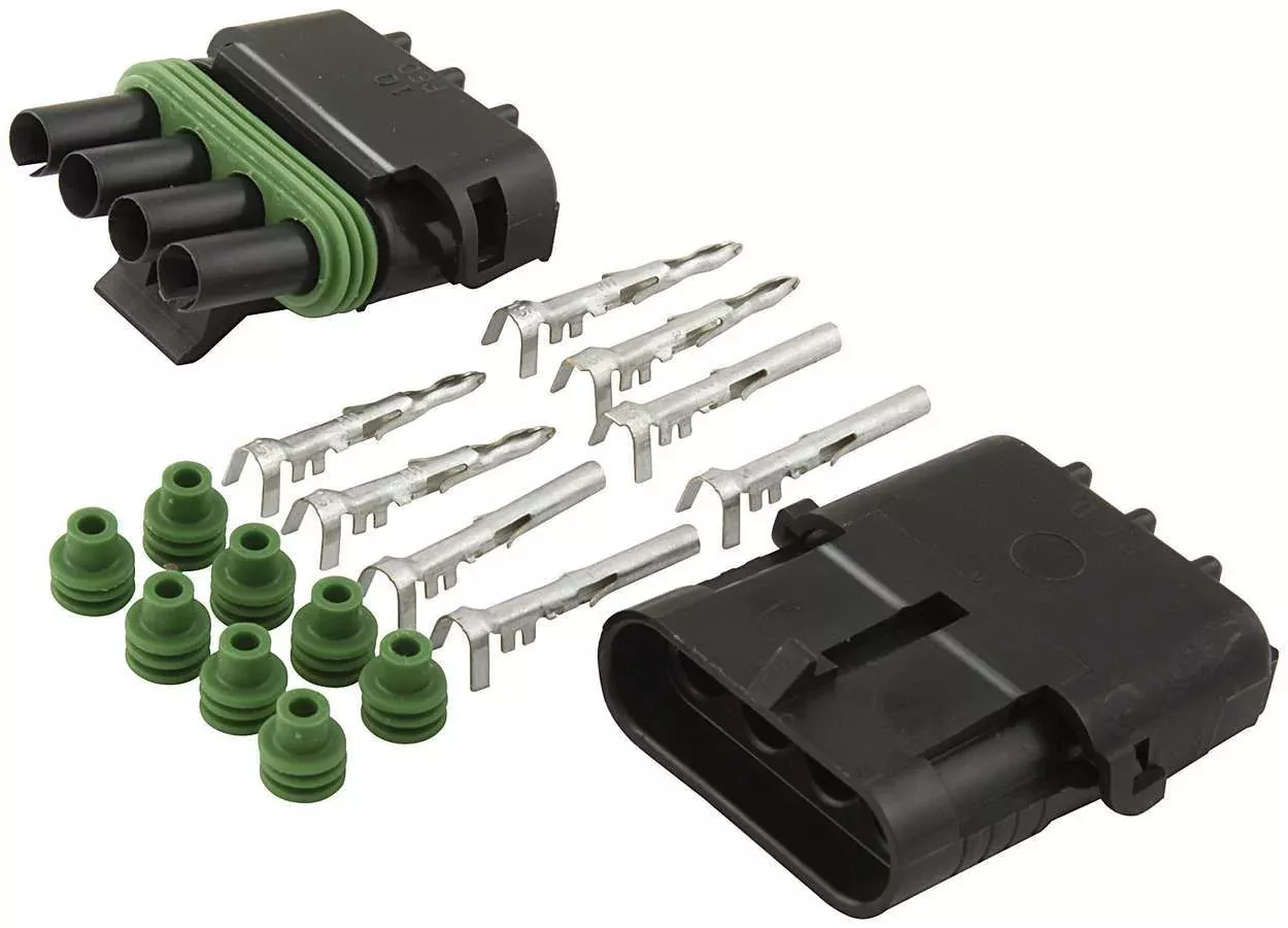 Allstar Performance - 4-Wire Weather Pack Connector Kit Flat