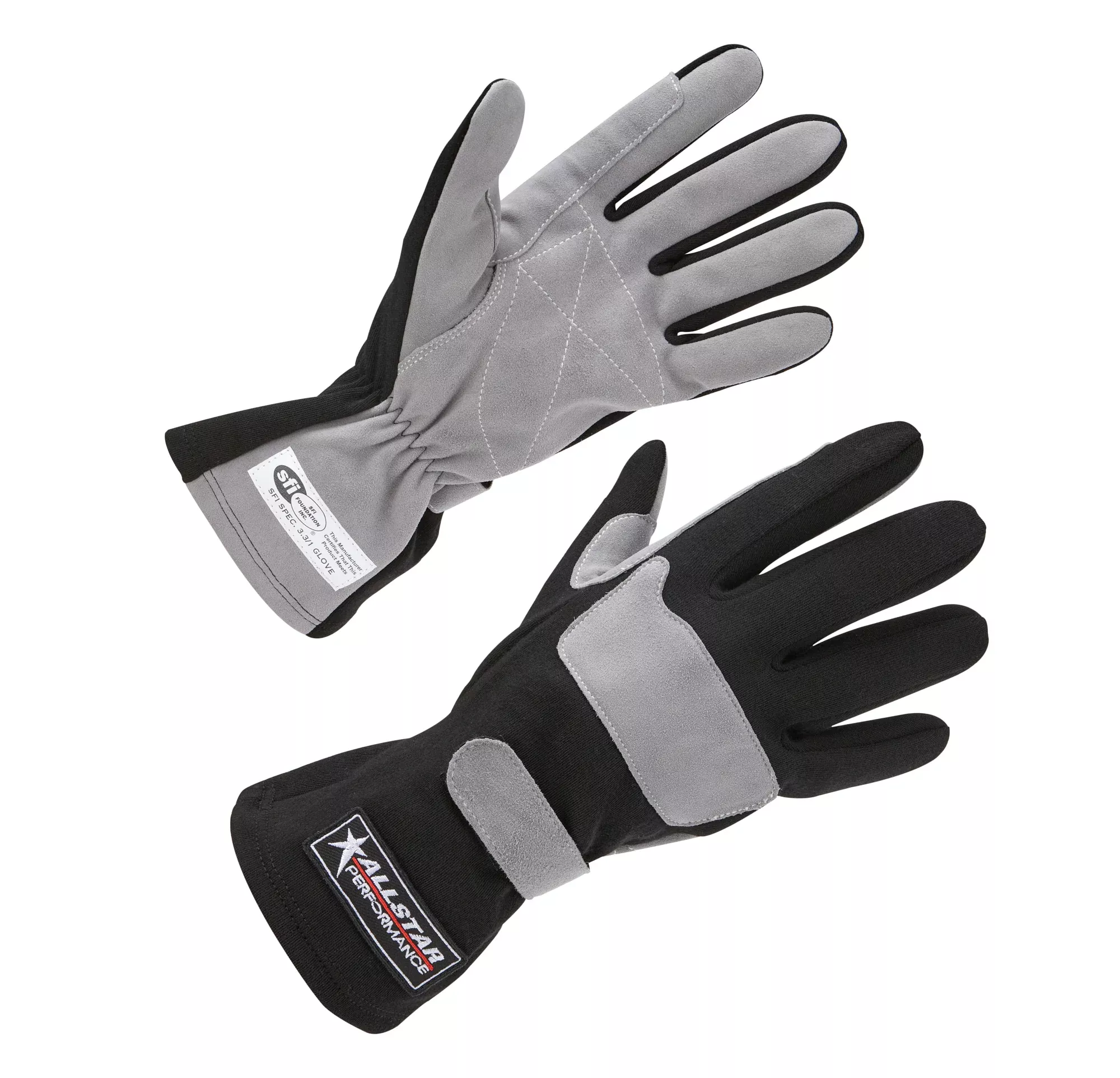 Allstar Performance - Driving Gloves SFI 3.3/1 S/L Black/Gray Medium