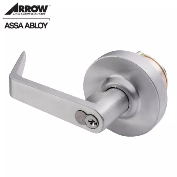 Arrow - SRX87 - Exit Device Trim - Classroom Function - Sierra Lever with Rose - Satin Chrome 626/US26D Finish - Non-Handed