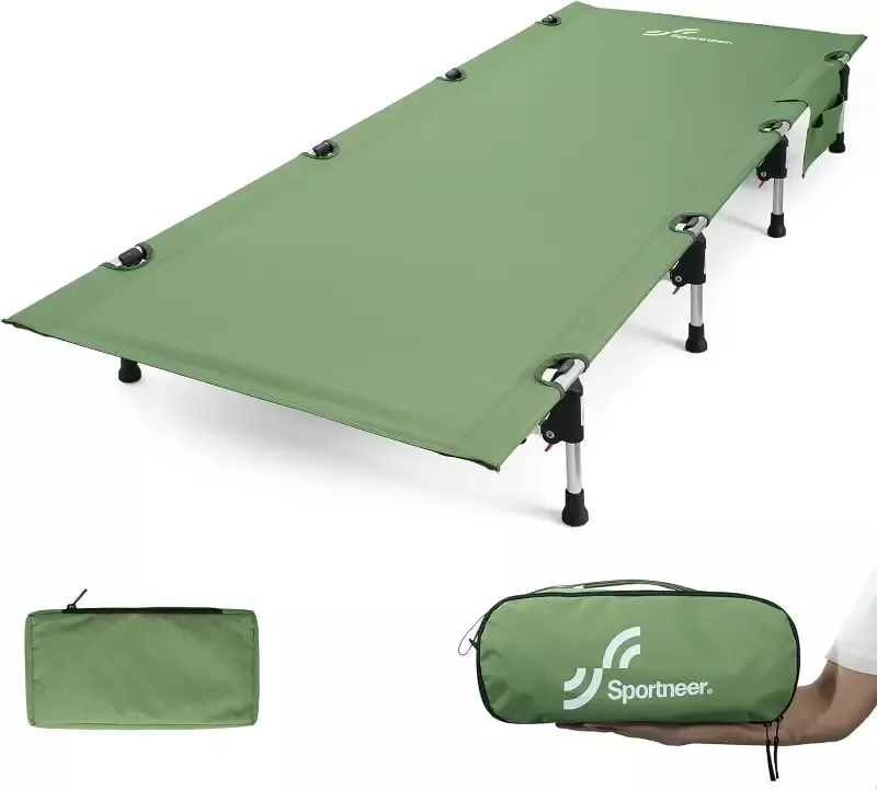 Camping Cot Folding Cots Lever Lock Portable Lightweight Sleeping Camping Bed for Adults Outdoor Travel Backpacking Camp Hiking Supports 330lbs