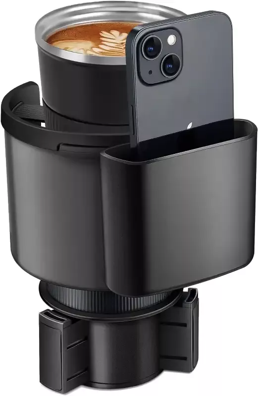 Car Cup Holder Expander Cup Holder Extender Adapter for Car with Adjustable Base Fits YETI 24/36/46oz HydroFlask 32/40oz Large Water Bottles in 2.7-4.2 (16-46 OZ)