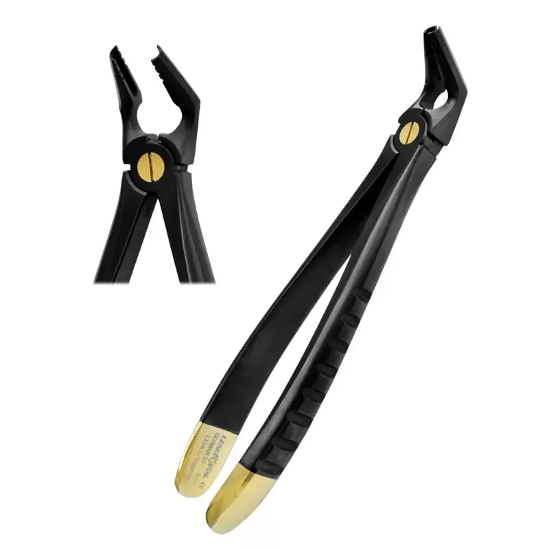 Deep Gripping Atraumatic Extraction Forceps, Lower Premolars –BLACK & GOLD Series