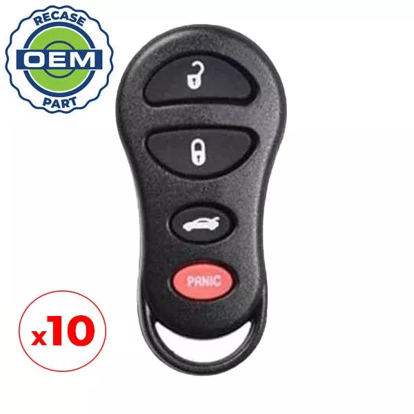 *Discontinued* 10 x 2000-2005 Dodge Chrysler / 4-Button Keyless Entry Remote / PN: 04759008 / GQ43VT9T (OEM Recase)