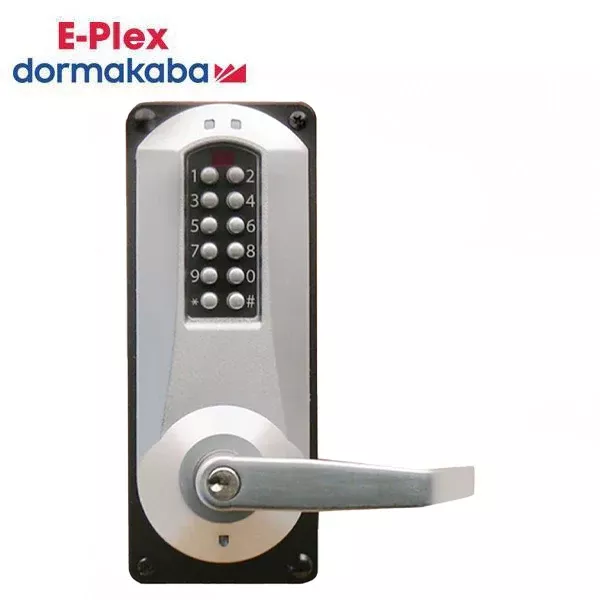 E-Plex - E5286 - Electronic Pushbutton Entry/Egress - Mortise Lock - Back to Back - 90 Keyway - Satin Chrome