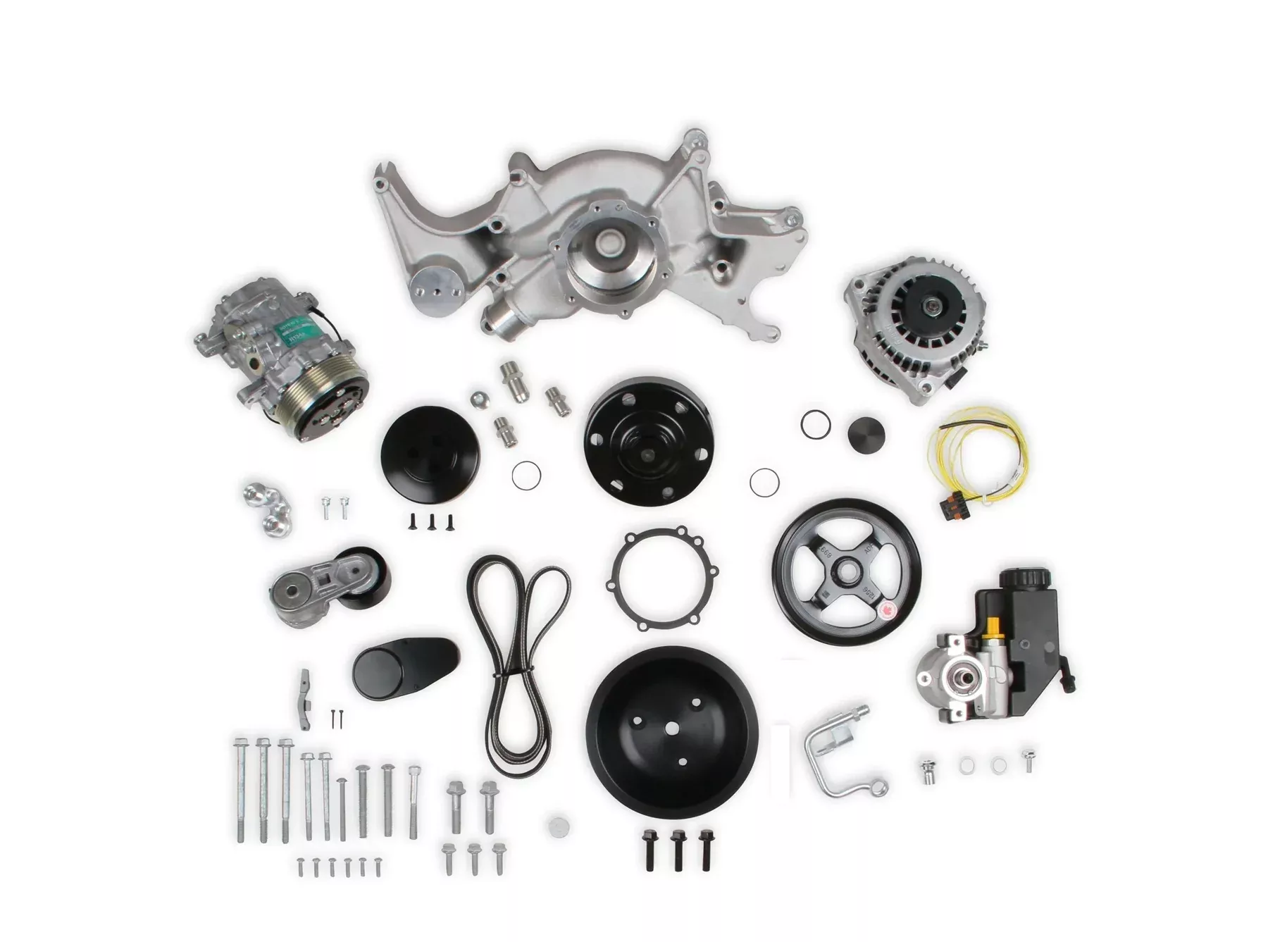 Holley - Big Block Chevy Mid-Mount Complete Accessory System- Natural Finish
