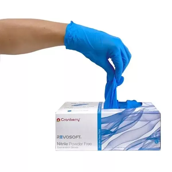 Revosoft Nitrile Exam Gloves, Powder Free DarkBlue, 300/Box, Case of 10 Boxes